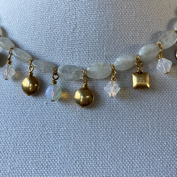 New Rainbow Moonstones Swarovski Crystals & Sterling Silver Vermeil Bead… - Picture 3 of 4